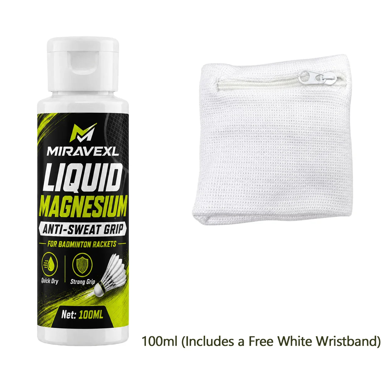 MIRAVEXL Liquid Grip Enhancer for Badminton + Free Wristband