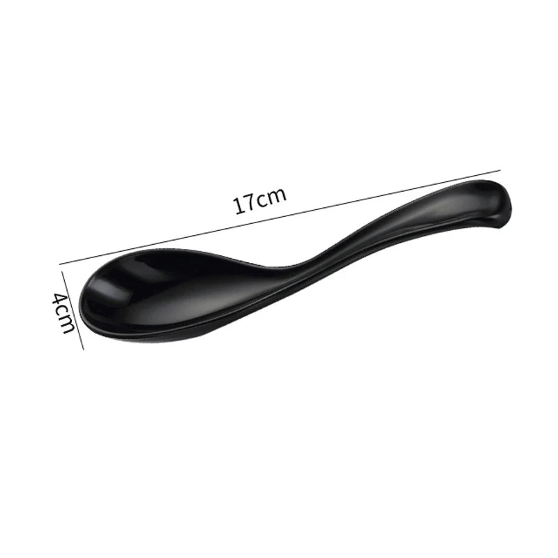 Thickened Plastic Ramen Bowl Anti-Slip Salad Bowl Solid Color Perfect for Kitchen Restaurant Lamian Noodles Bowl Peaceful Pleasures Health and Wellness Spoon