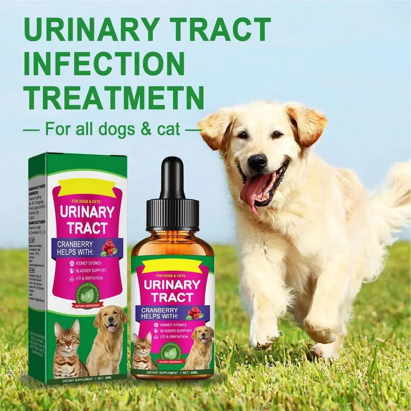 Pet UTI Treatments 60ml Powerful Cat Bladder Drops For Urinary Tract Care Multifunction Cranberry Dog Cat UTI Treatments Supply Peaceful Pleasures Health and Wellness
