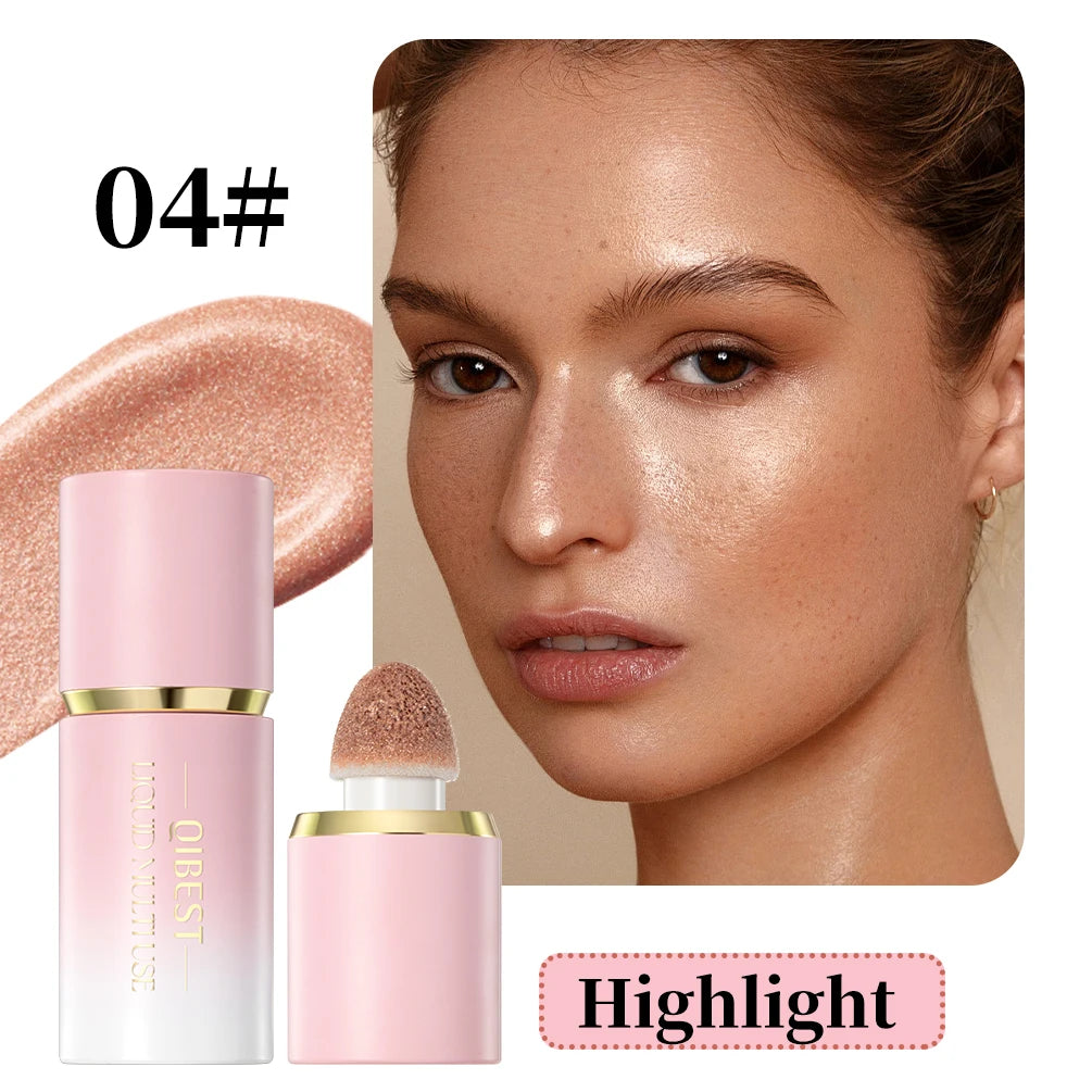QIBEST Liquid Blush Natural Cream Cheek Eye Tint Blush Multi-use Makeup Stick Liquid Contouring Highlighter Brighten Cosmetics Peaceful Pleasures Health and Wellness 04