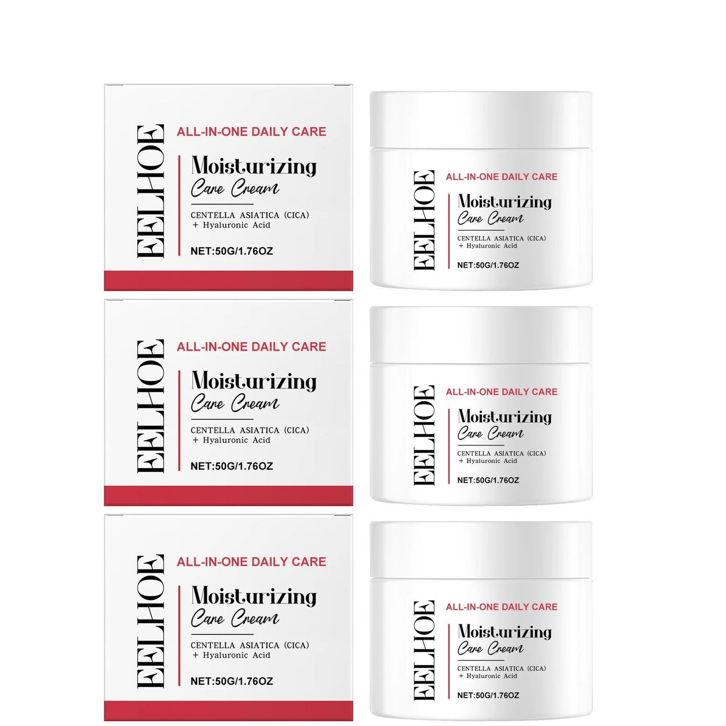Collagen Firming Face Cream 24h Hydrating Repair Sensitive Skin Brighten Non-sticky Exfoliation Refreshing Hyaluronic Acid Cream Peaceful Pleasures Health and Wellness 3 x 50g Boxed