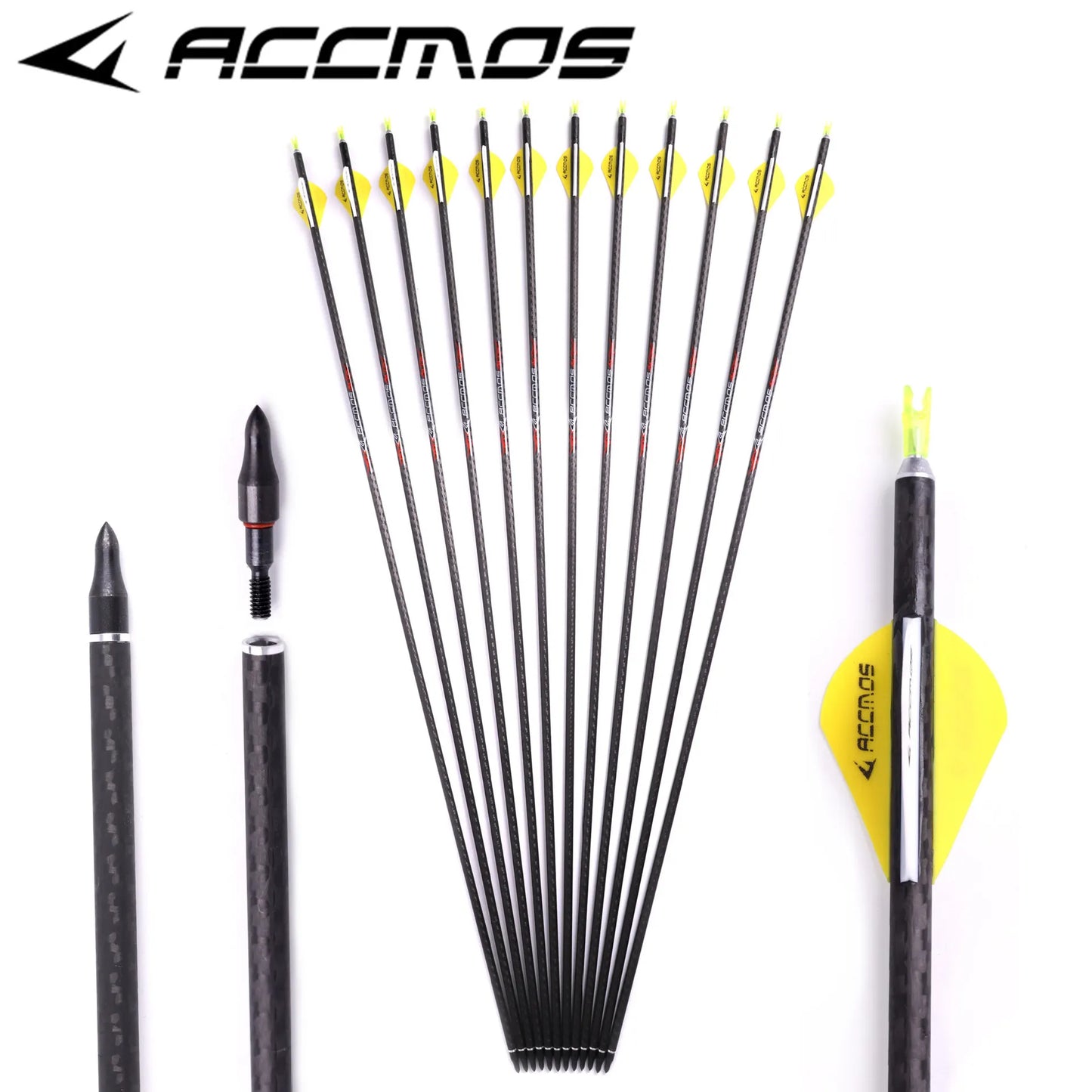 ID6 2 3K Arrows Spine 250-500 Pure Carbon Rubber Feather Finished