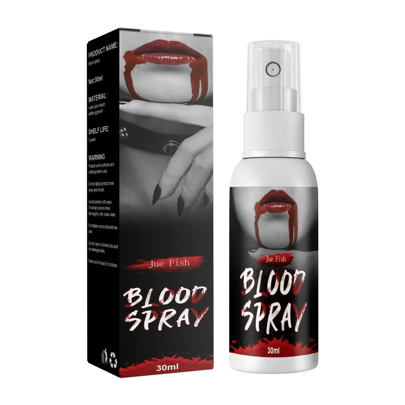 Fake Blood Spray Vivid Effect Real Color Liquid Simulation Blood for Halloween Makeup Zombie Clothes Haunted Houses Monster Peaceful Pleasures Health and Wellness 30ml