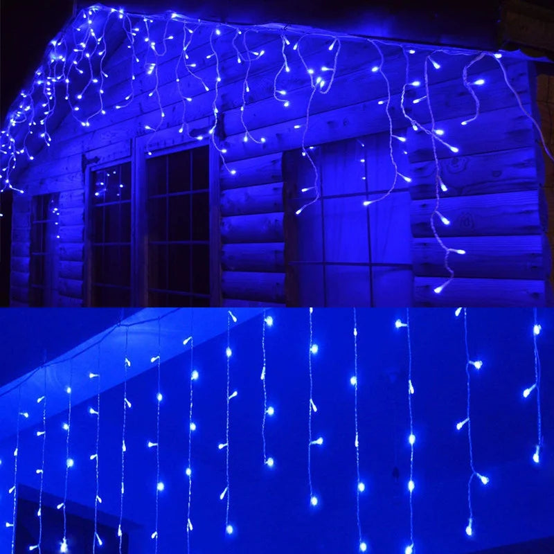 LED Icicle Curtain String Lights 4M×0.6M | 8 Modes EU Plug