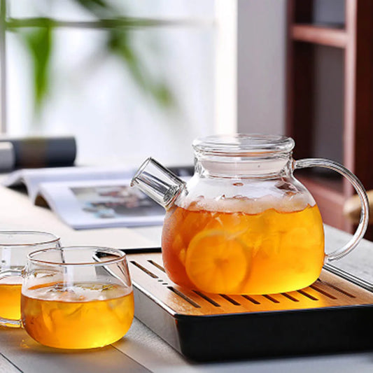Borosilicate Glass Teapot 1L/1.6L – Heat-Resistant Clear Kettle Glass Teapot Peaceful Pleasures Health and Wellness
