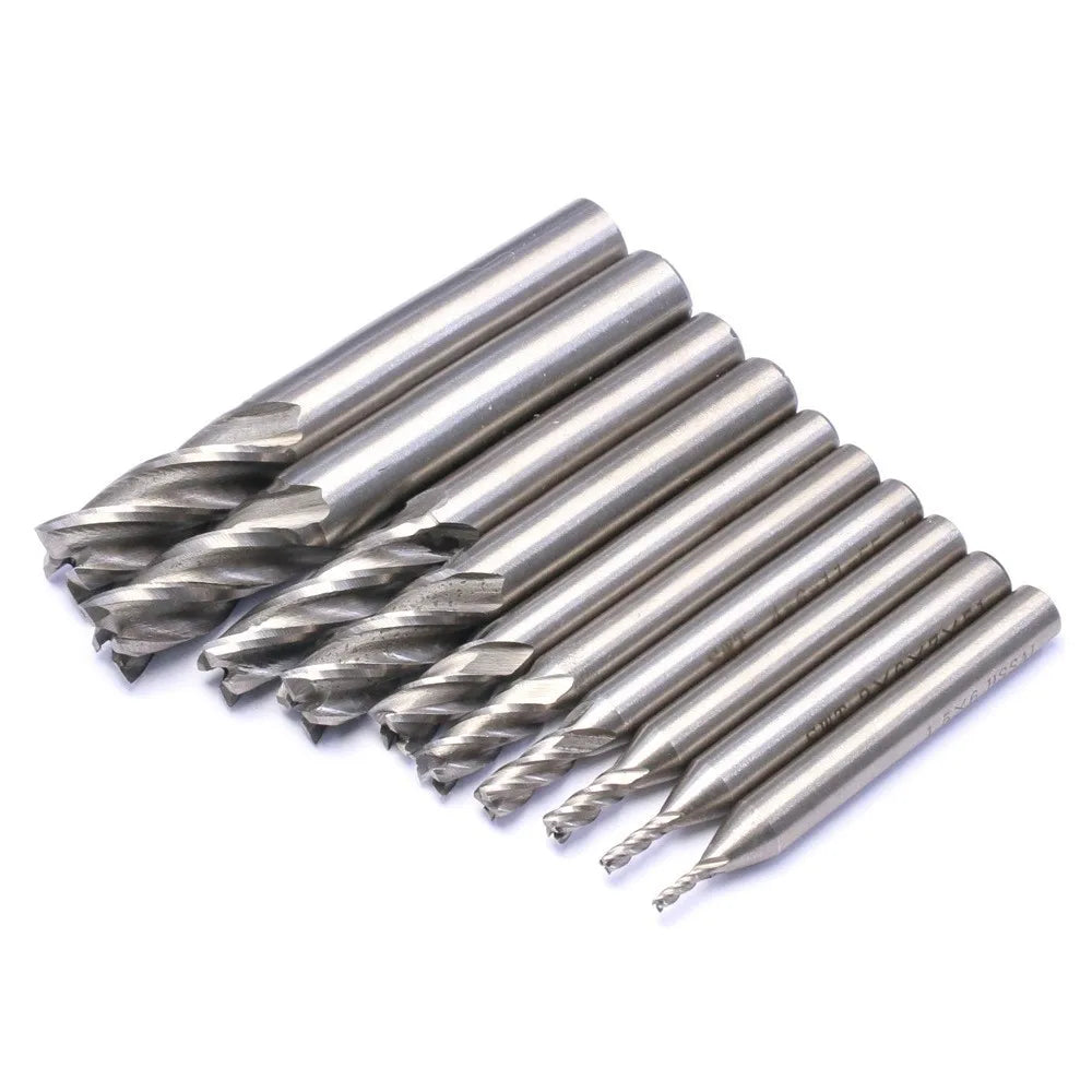 4-Flute Titanium HSS End Mill Set 1.5–10mm | CNC Router Bits Peaceful Pleasures Health and Wellness