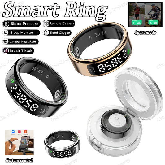 Smart Ring R13 with Display Screen | 5ATM Waterproof Health Tracker Smart Health Ring Peaceful Pleasures Health and Wellness