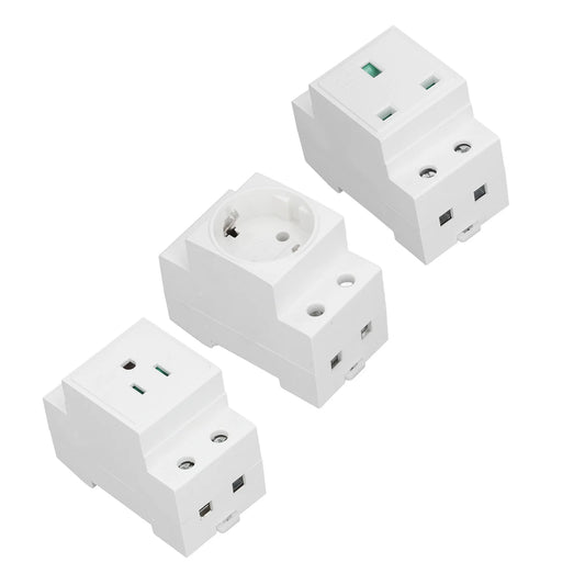 DIN Rail Socket Built in Protective Contact Contact Outlet for Distribution Panel DIN Rail Socket AC Socket Peaceful Pleasures Health and Wellness EU