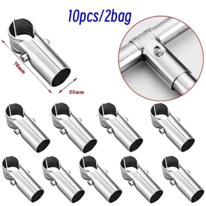25mm Metal Tube Connectors 5/10 Pack | Pipe & Rod Support