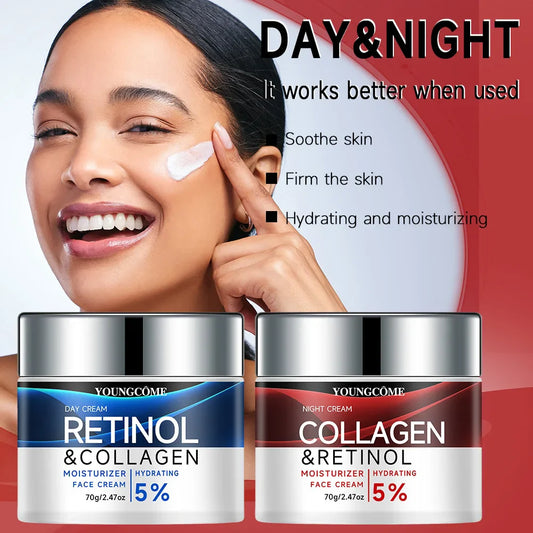 YOUNGCOME Collagen Retinol Face Cream Set – Hyaluronic Acid 2pc Face Cream Set Oasis Select