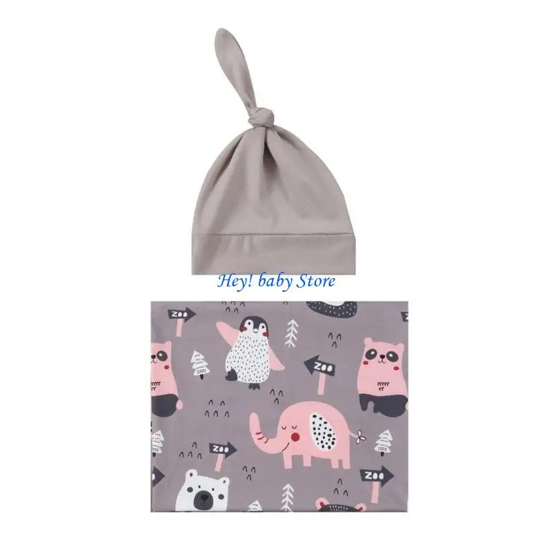 Bamboo Newborn Swaddle Blanket & Turban Hat Set | 25 Colors