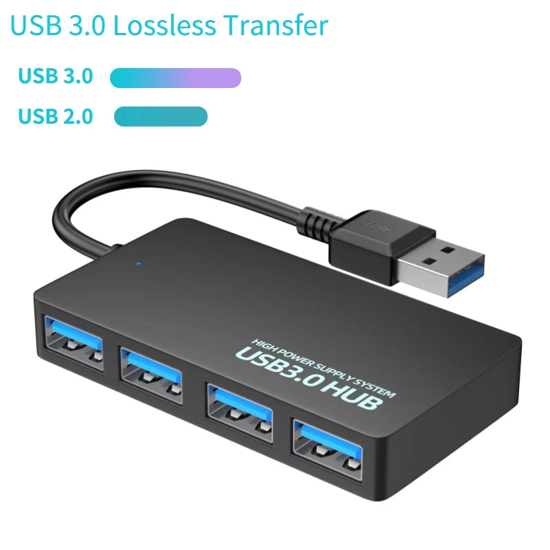 USB 3.0 Hub High Speed 4 Ports HUB Adapter Data Cable Splitter Expander Support Multi Systems Plug and Play Multi USB Adapter Peaceful Pleasures Health and Wellness