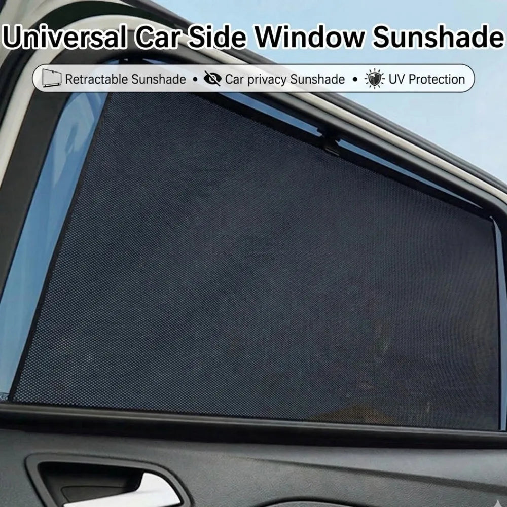 Universal Car Side Window Sunshad Automatic Retractable Car Window Curtain, UV Protection Heat Insulation Car Privacy Sun Shade Peaceful Pleasures Health and Wellness