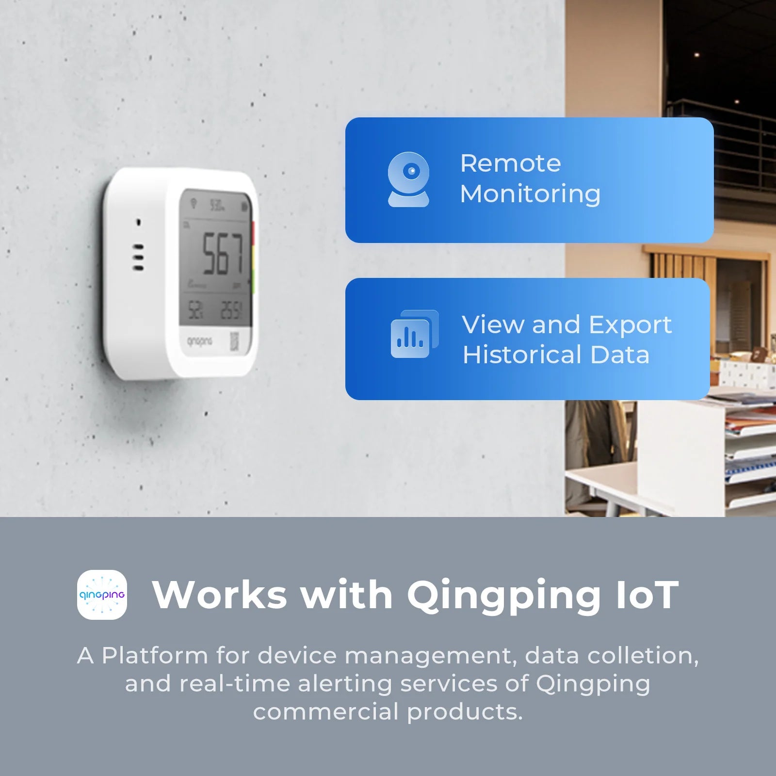 Qingping Meter Carbon Dioxide Detector WIFI CO2 Detetor Time Digital LCD Indoor Thermometer Hygrometer Qingping LoT Recharge Peaceful Pleasures Health and Wellness
