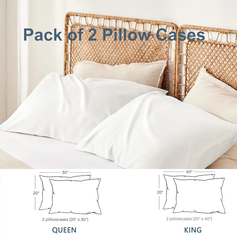 Battilo 2-Pack Microfiber Pillowcases Queen & King | Soft