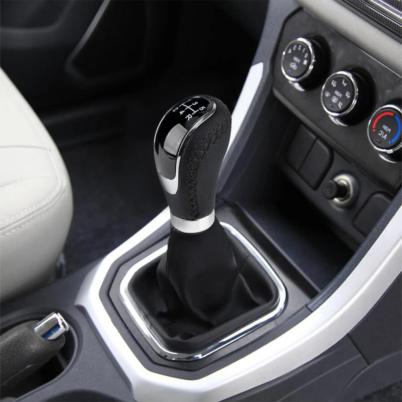 5/6 Speed Gear Shift Knob Manual Transmission Universal Car PU Leather Extended Gear Shifter Gear Head Gear Stick Shift Knob Peaceful Pleasures Health and Wellness