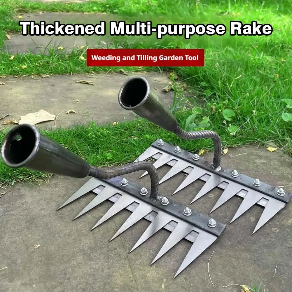 Metal Garden Rake 5–8 Teeth | Weeding & Soil Loosening Tool