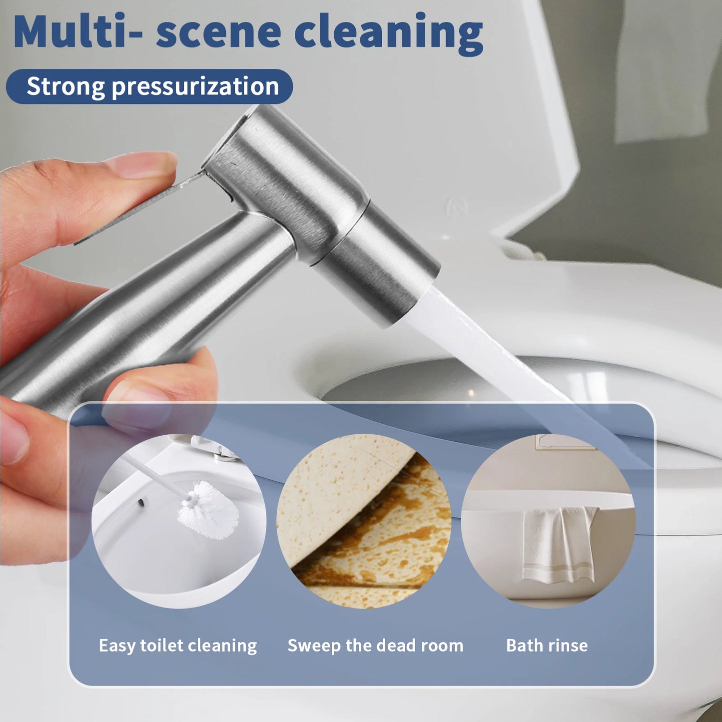 Stainless Steel Faucet Spray Gun Handheld Toilet Bidet Faucet Stainless Steel Hand Bidet Sprayers Brushed Water Sprayer Peaceful Pleasures Health and Wellness