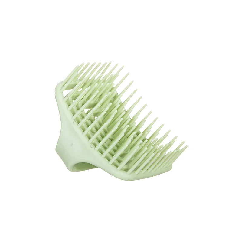Silicone Scalp Massage Brush – Shampoo Hair Cleaning Comb Scalp Massage Brush Peaceful Pleasures Health and Wellness green