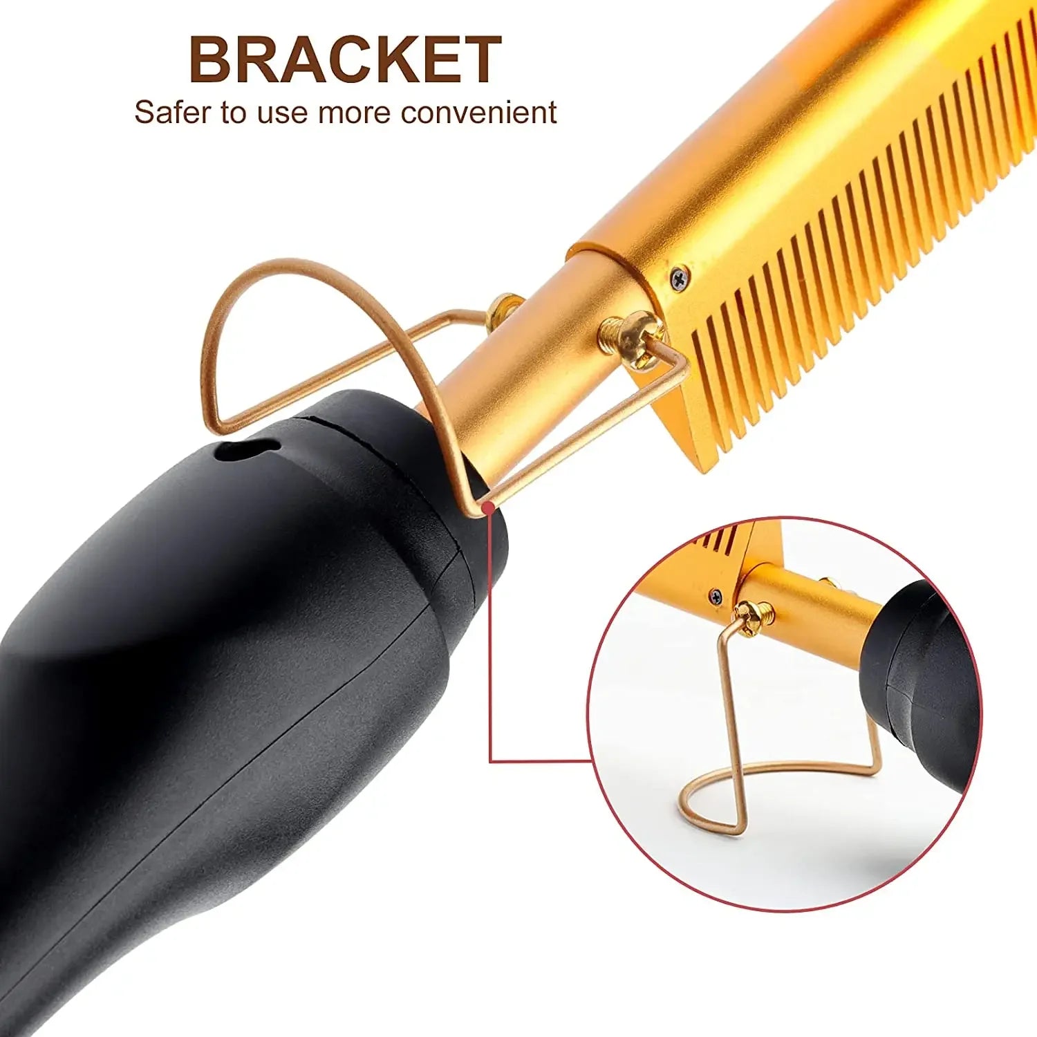 Electric Ceramic Hot Comb Hair Straightener Heat Pressing Anti-Scald Flat Iron for Wigs Beard Styling Tool Peaceful Pleasures Health and Wellness