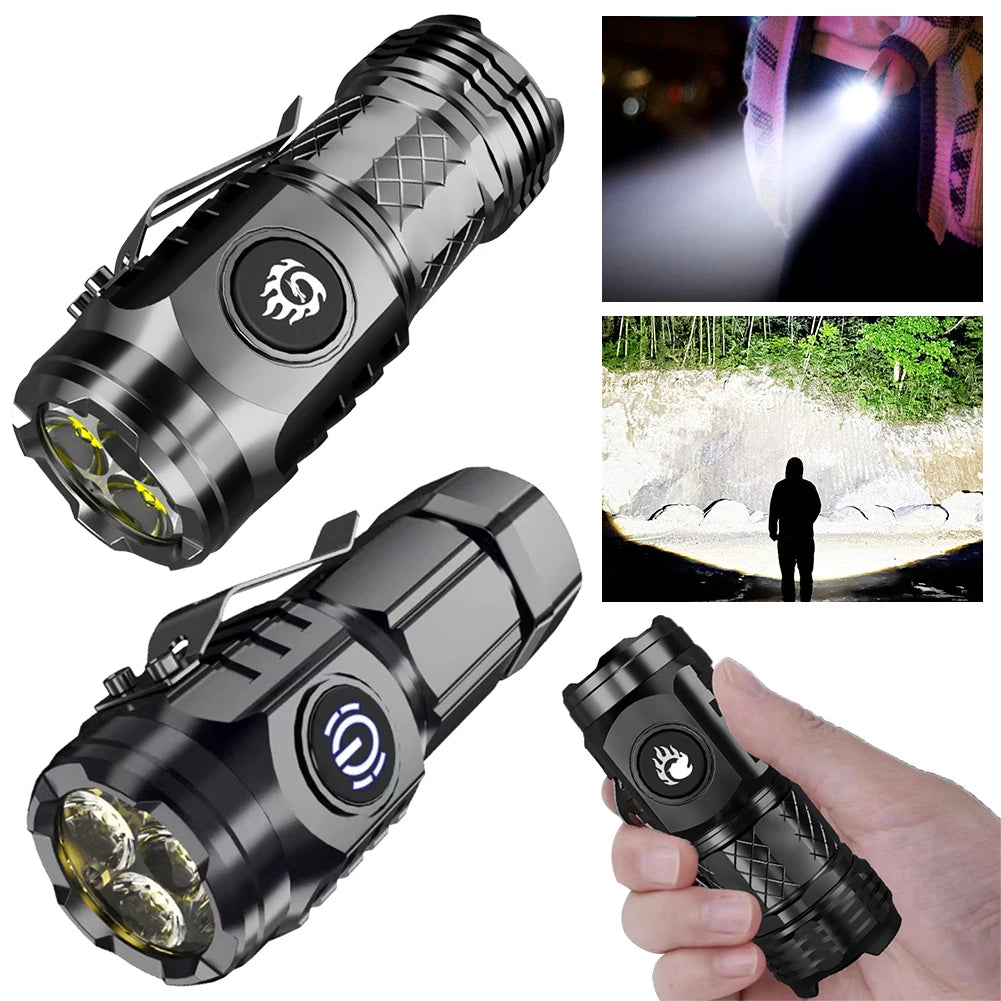 High Power LED Flashlight Torch 20W Ultra Powerful LED Flashlight 18350 Battery Portable Outdoor FlashLight for Hiking Exploring Peaceful Pleasures Health and Wellness