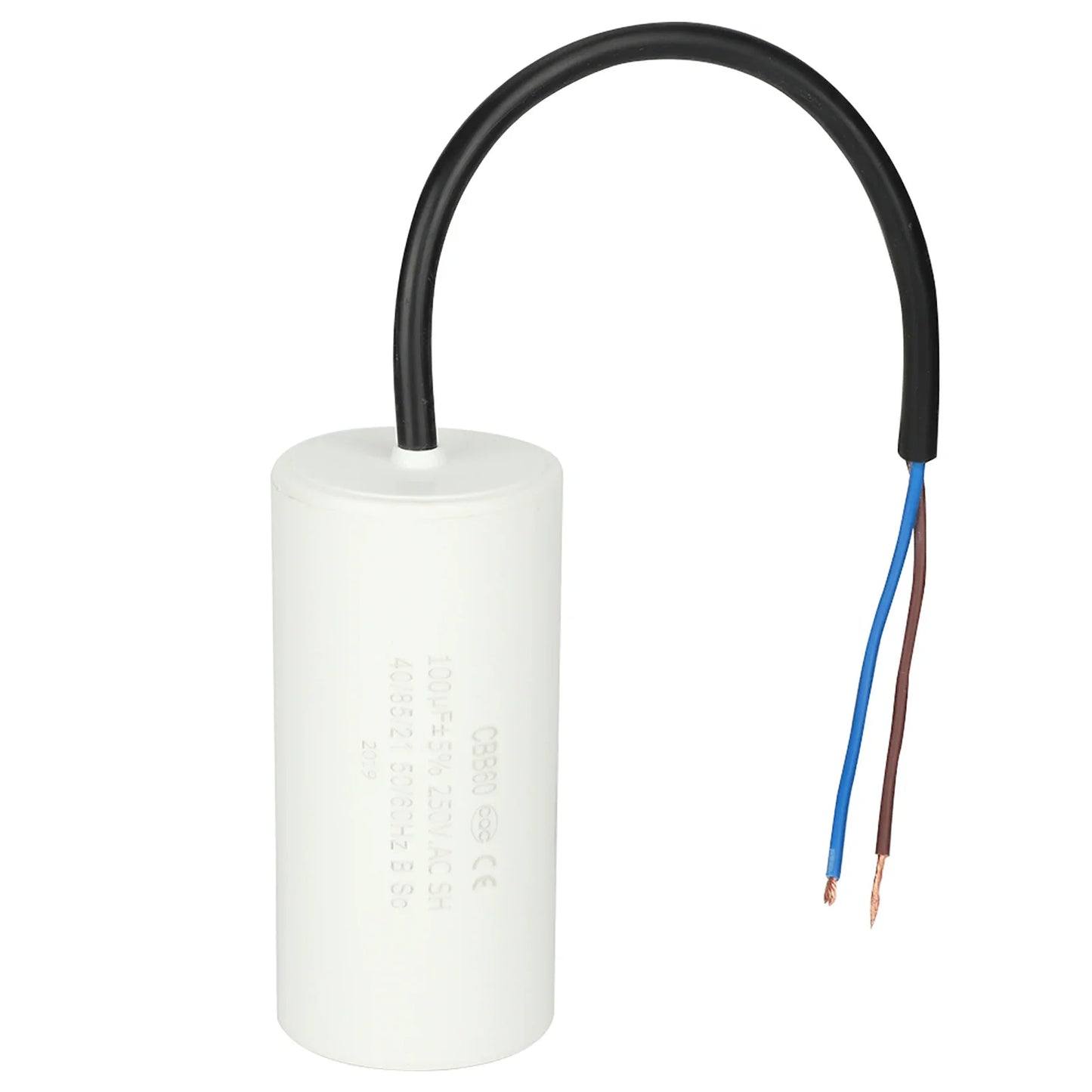 CBB60 Run Capacitor Wire Lead 250V AC 100uF 50 60Hz Motor Air