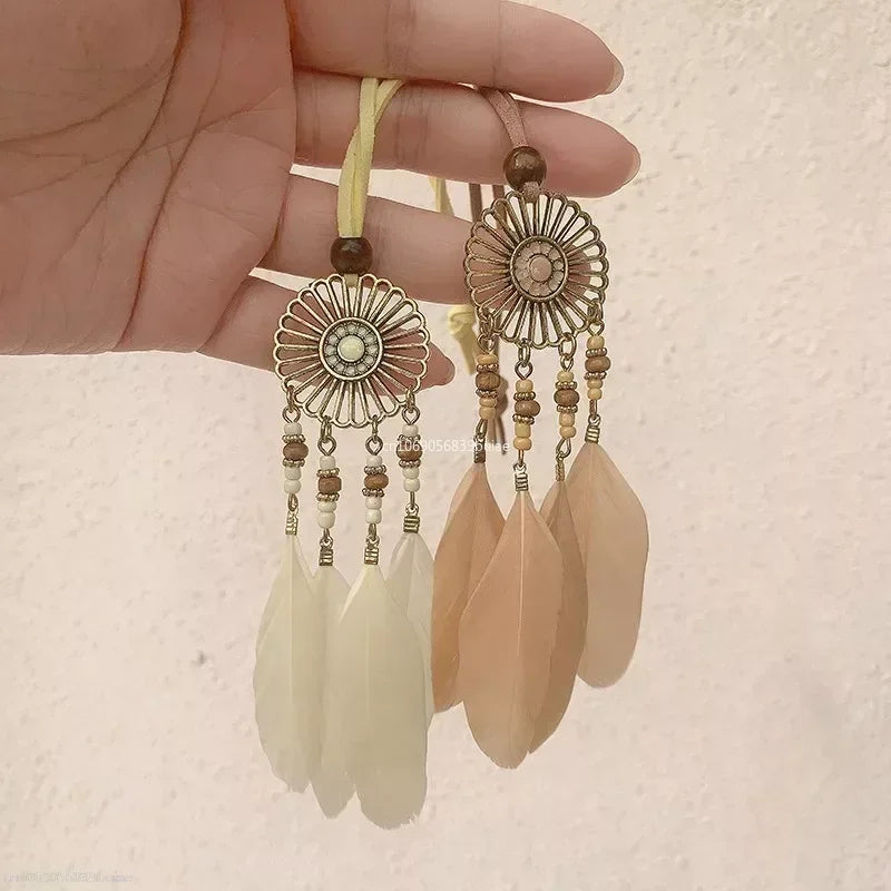 Mini Dream Catcher Handcraft Car Pendnat Feather Wind Chimes Girls Room Wall Hanging Home Decoration Keychain Birthday Gifts NEW Peaceful Pleasures Health and Wellness