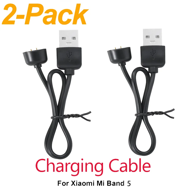 2 Pack for Amazfit Band 5 Xiaomi Mi Band 7/6/5 USB Smart Watch Charger Replacement Charger Charging Cable Peaceful Pleasures Health and Wellness