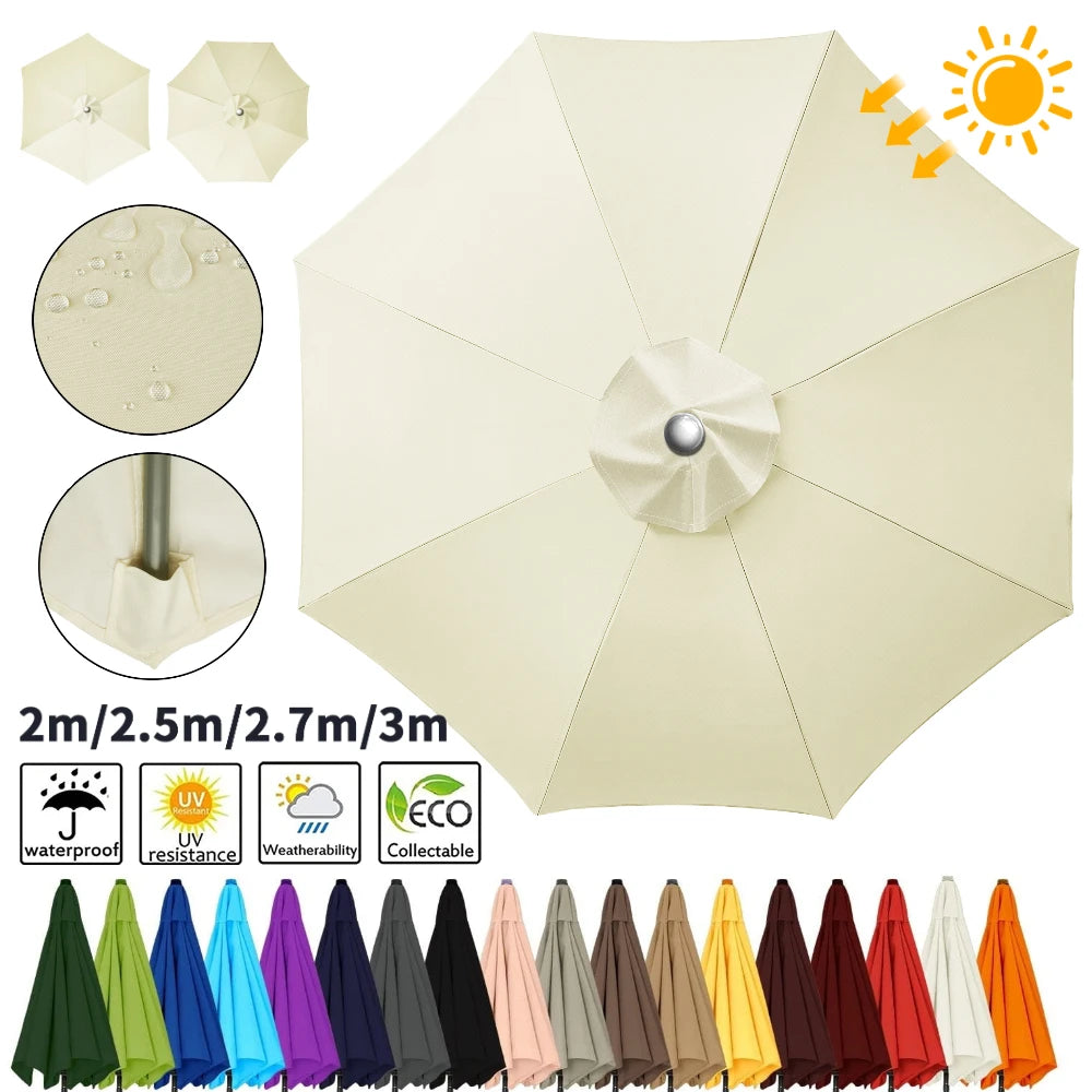 Waterproof Patio Umbrella Replacement Canopy | 6 & 8 Ribs