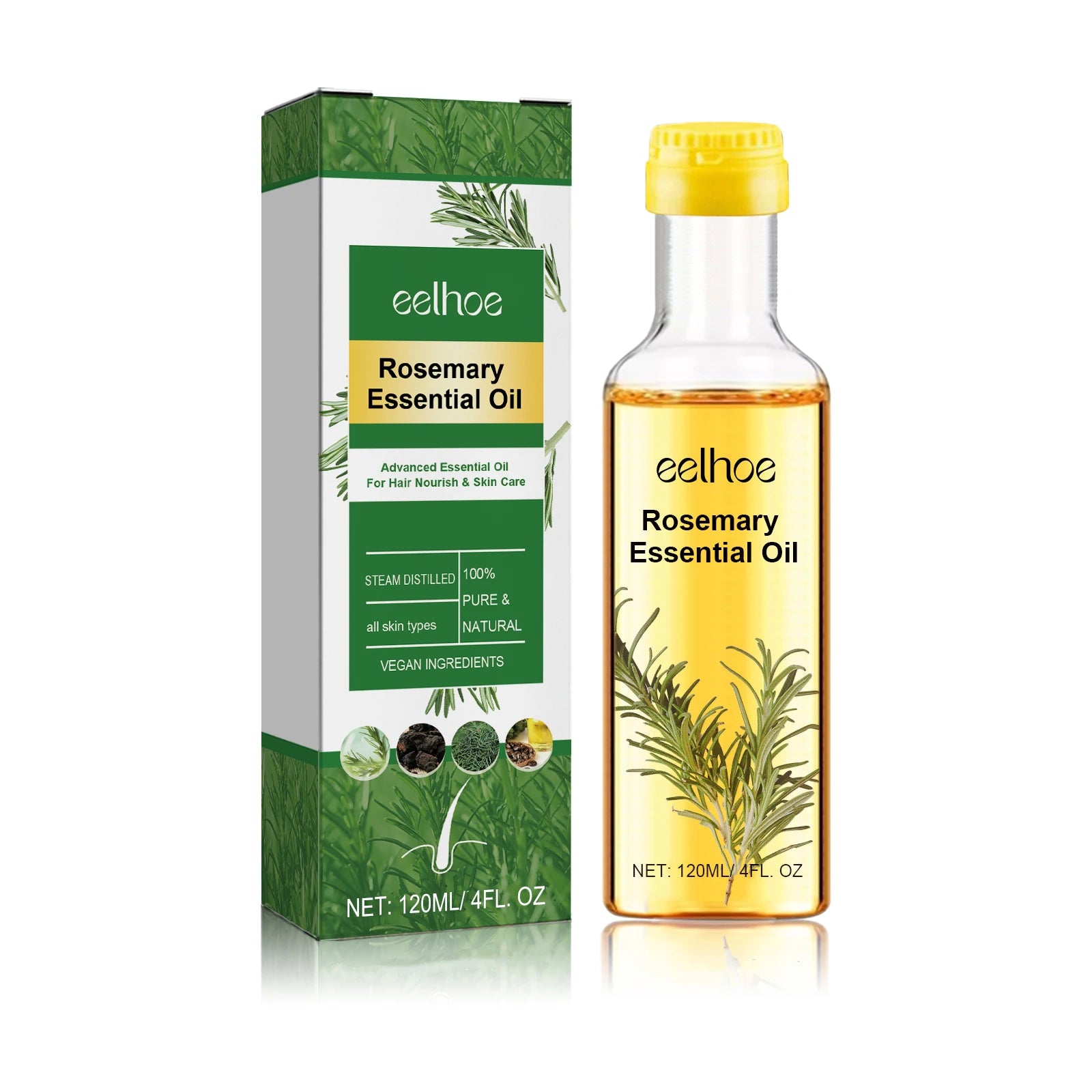 Eelhoe Rosemary Hair Growth Oil – Repairs & Reduces Hair Loss Hair Growth Oil Peaceful Pleasures Health and Wellness 120ml Boxed