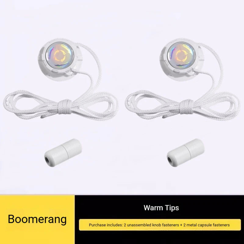 Easy Installation Automatic Shoelaces Without Ties Black White Swivel Buckle Laces Thick Rope Sneakers Shoelace Shoe Accessories Peaceful Pleasures Health and Wellness White boomerang