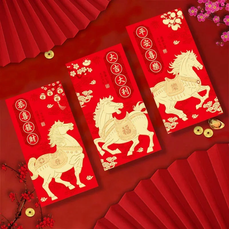 Chinese New Year Red Envelopes Year of the Horse – 6 Pack