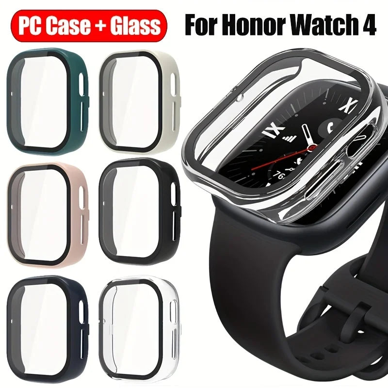 Suitable For Honor Watch 4 Ultra Thin Hard PC Case Tempered Glass Screen Protector Protective Cover Peaceful Pleasures Health and Wellness