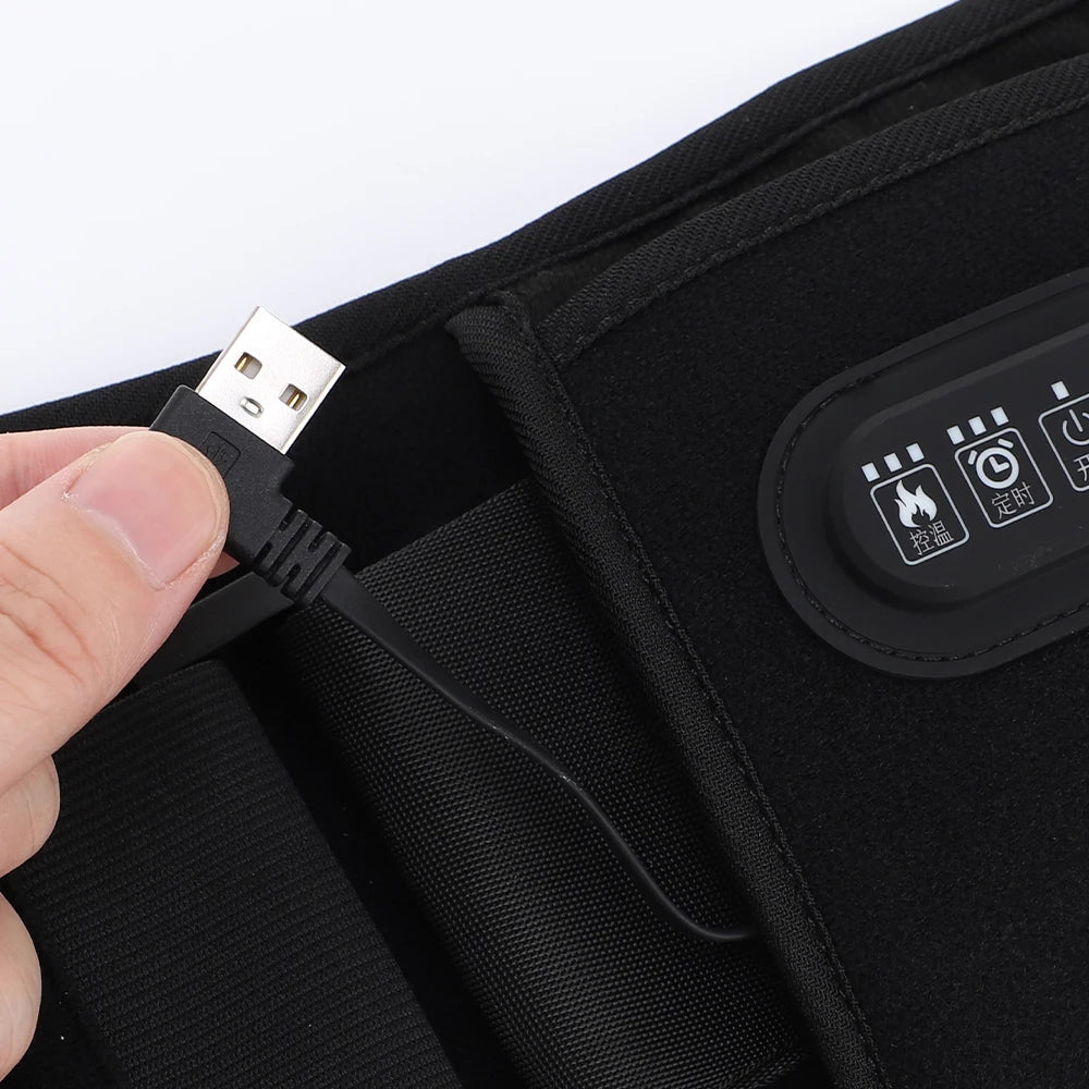 Vibration Lower Back Massager Waist Spine Plates Support Belt Heating Pad Red Light Hot Compress Portable Wearable Lumbar Brace Peaceful Pleasures Health and Wellness