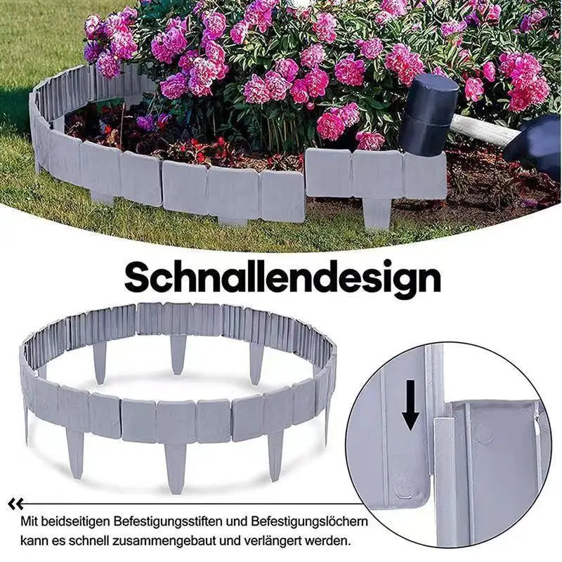 10pcs Garden Fence Imitation Stone Plant Support Stake Outdoor Edging Decorative Border DIY Lawn Yard Landscape Plant Fence Peaceful Pleasures Health and Wellness