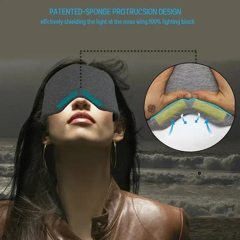 Cotton 3D Sleep Mask – Light Blocking, Soft & Adjustable Eye Mask Sleep Eye Mask Peaceful Pleasures Health and Wellness