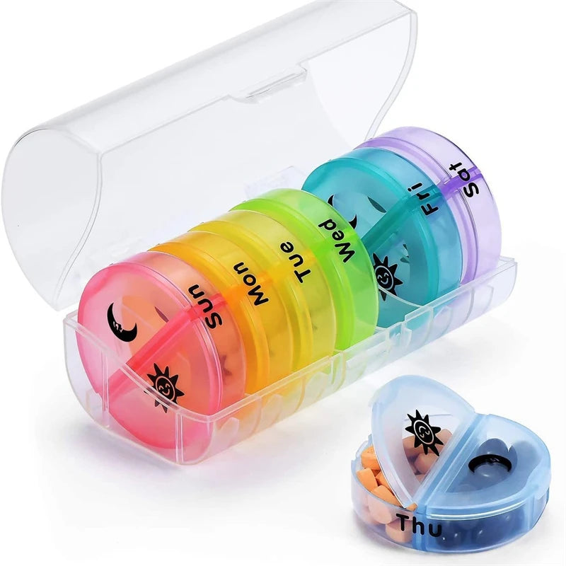 7-Day Weekly Pill Organizer – 21-Compartment Portable Medication Dispenser