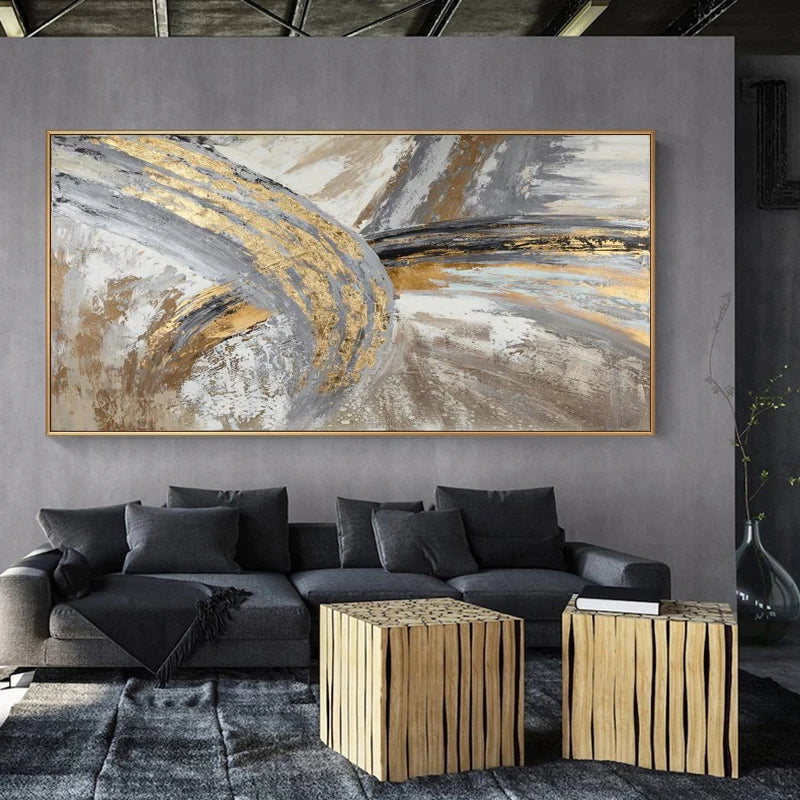 Wall Painting Abstract Golden Art Wall Pictures For Living Room Canvas Painting Home Decor Posters And Prints Vintage Cuadros Peaceful Pleasures Health and Wellness zl1 1 20x40cm