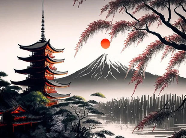 RUOPOTY Painting By Numbers For Starter Kit Thick colored Chinese style landscape architecture For Home Decoration Peaceful Pleasures Health and Wellness 9945648 40x50cm Unframed