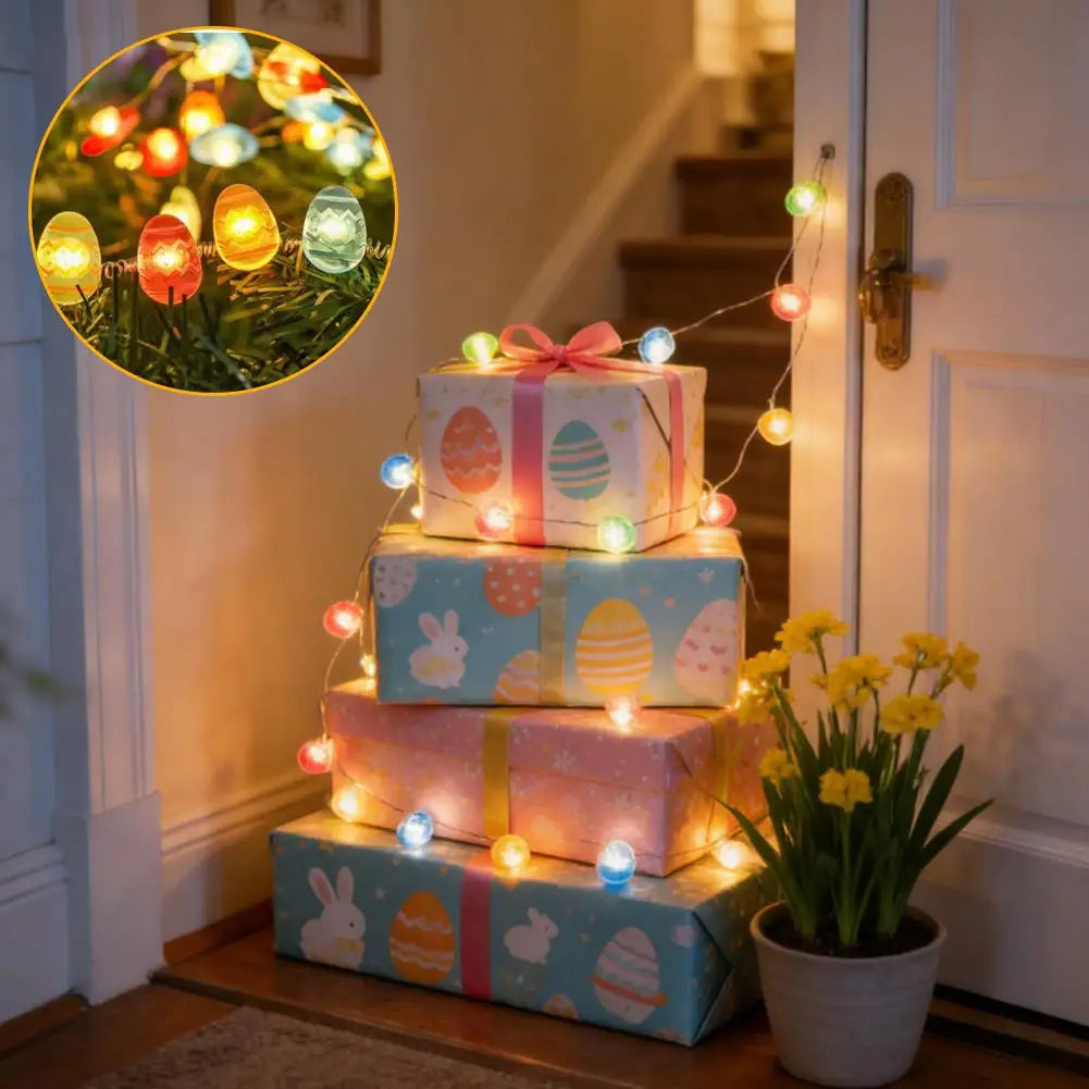Easter LED String Lights 2M 20 LED Bunny Carrot Egg Décor