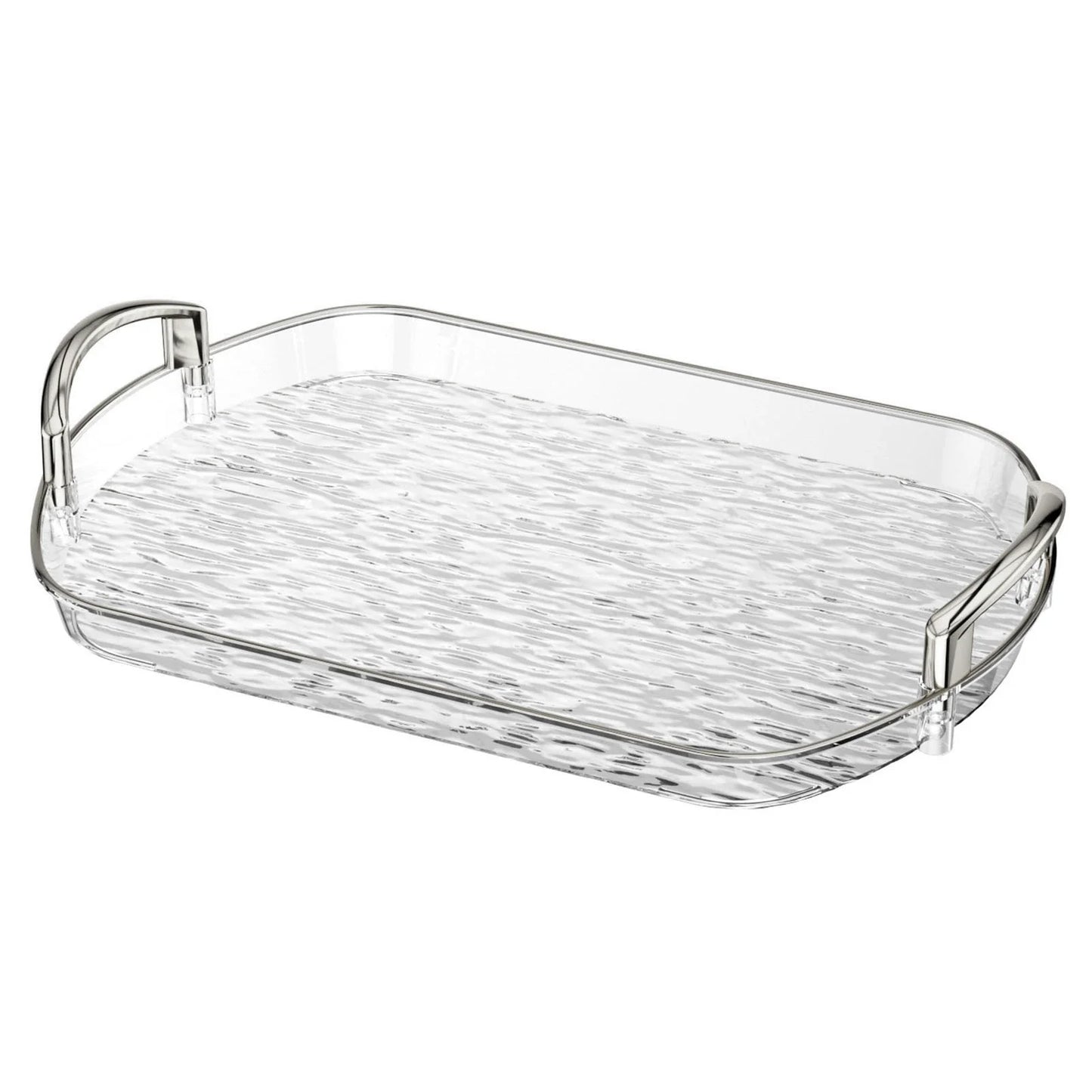 Clear Plastic Serving Tray with Dual Handles | Large Food Platter