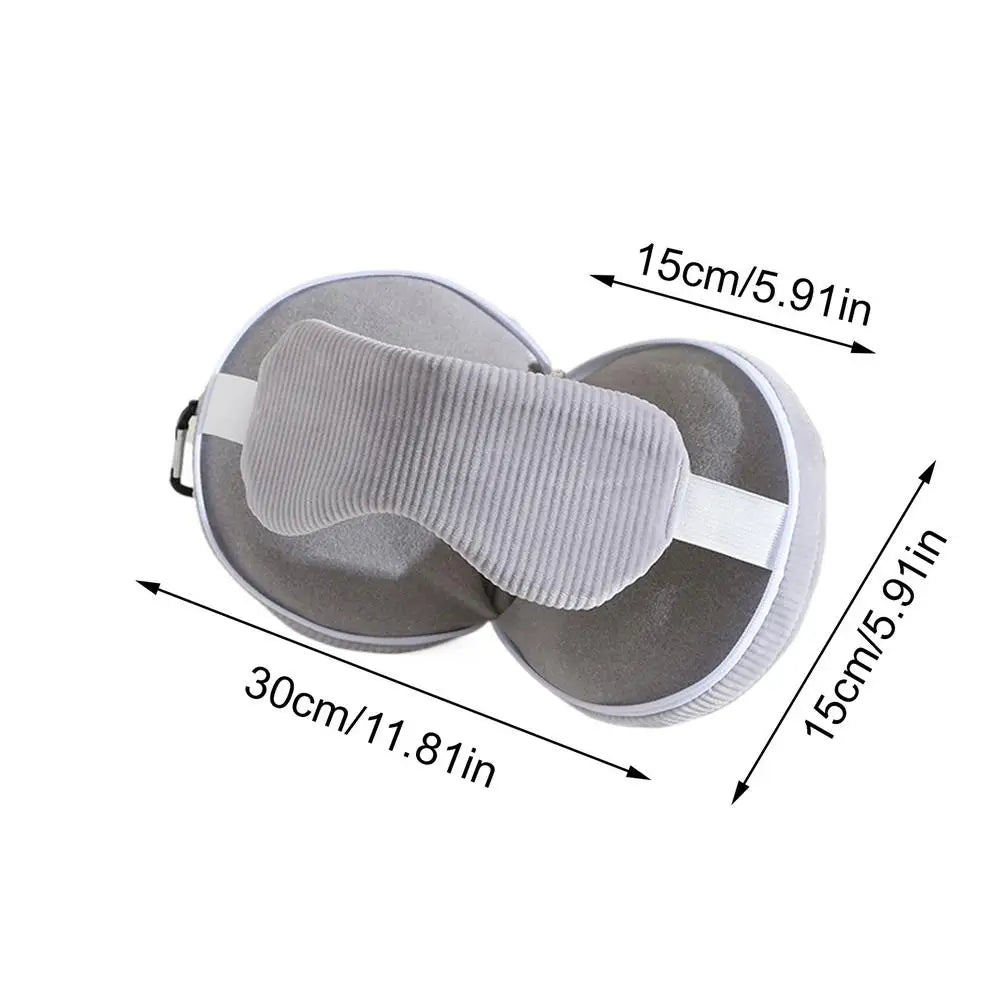 2-in-1 Travel Neck Pillow & Eye Mask – Foldable & Compact