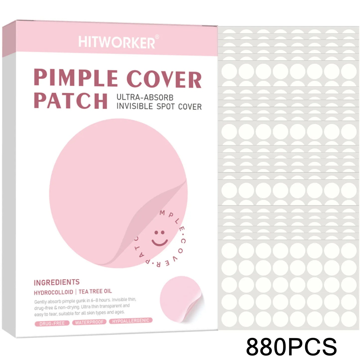 Hydrocolloid Acne Patches Alcohol-Free Pimple Cover Dots
