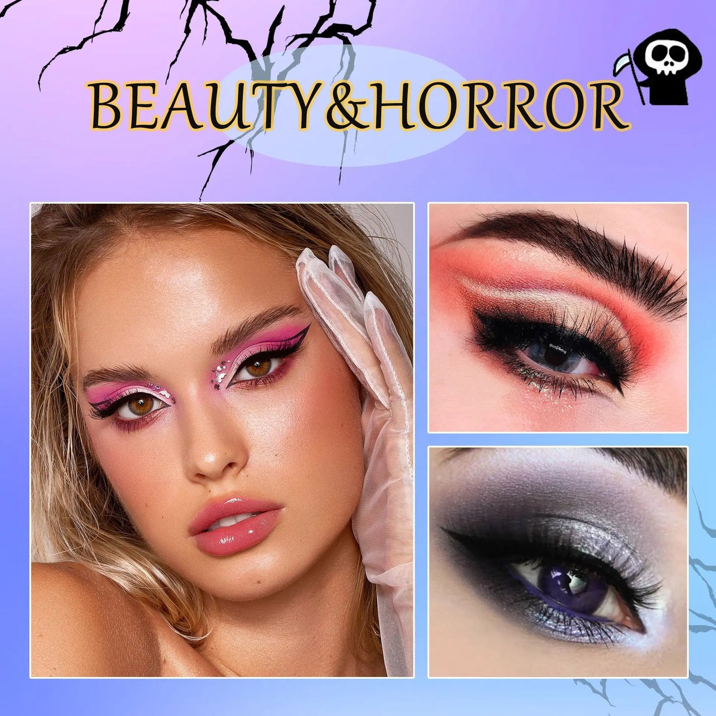 2pcs of 9 colors skull eyeshadow palette, Halloween eyeshadow palette, pearl matte, waterproof and long-lasting Peaceful Pleasures Health and Wellness