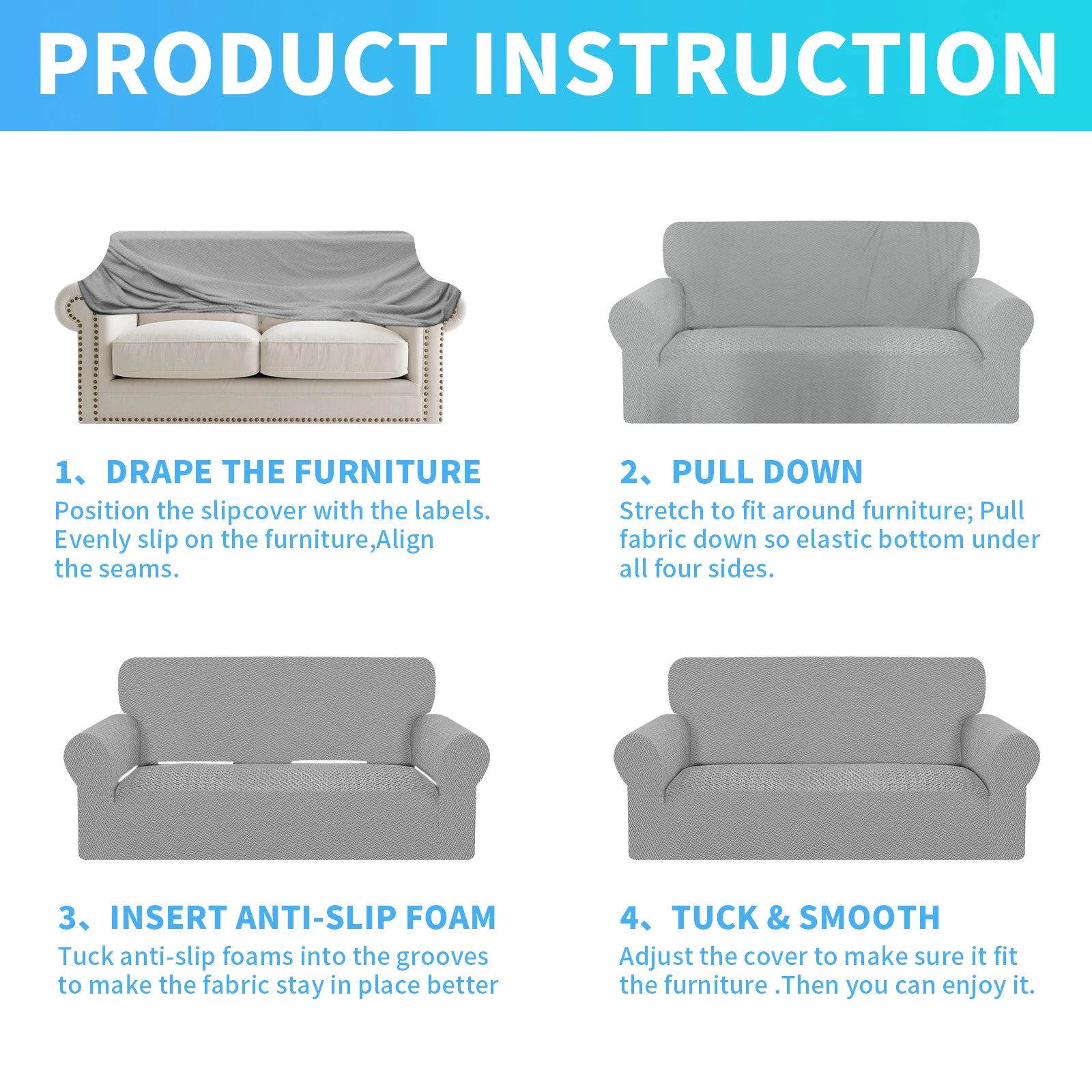 Stretch Sofa Cover Jacquard Spandex Elastic Sofa Slipcovers Couch Covers for Living Room Pets Kids Dogs Furniture Protector Peaceful Pleasures Health and Wellness