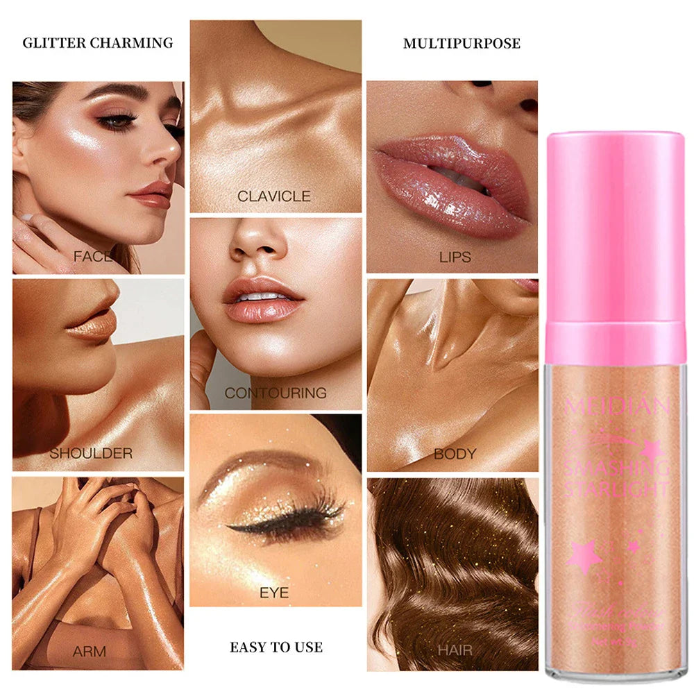 Waterproof Shimmer Highlighter Powder – Body & Hair Glow