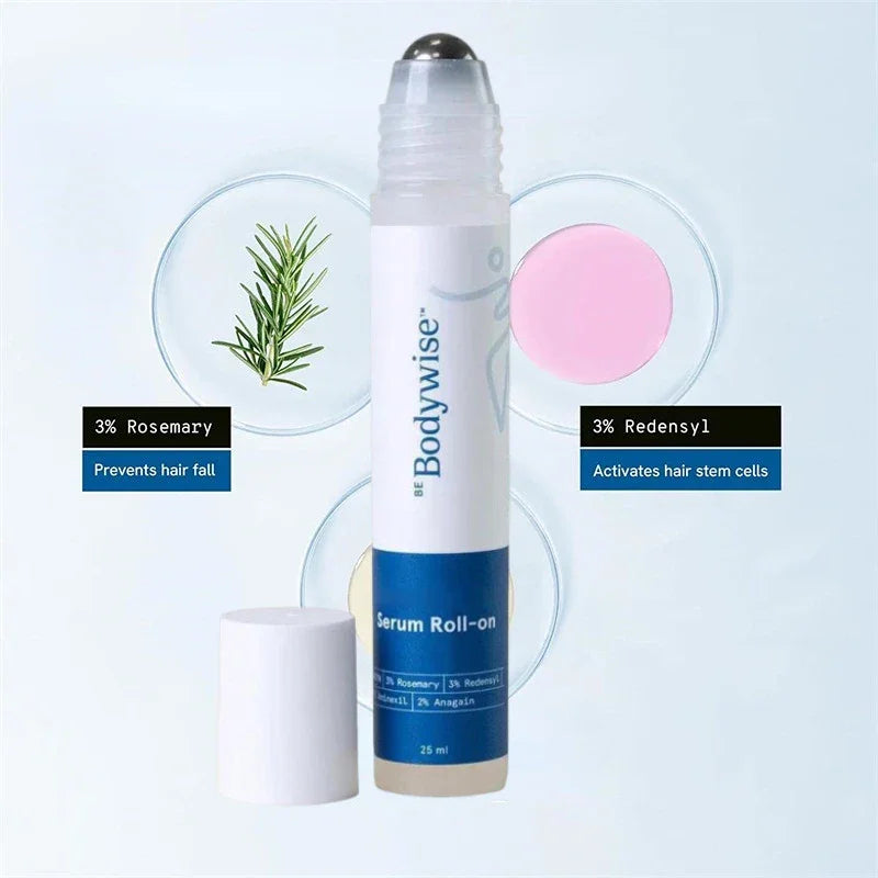 Be-Body.wise Rosemary Roll-on Hair Care Essence - Nourishing, Anti-Frizz, Strengthening Roots, Scalp Treatment, Nourishing Hair Peaceful Pleasures Health and Wellness