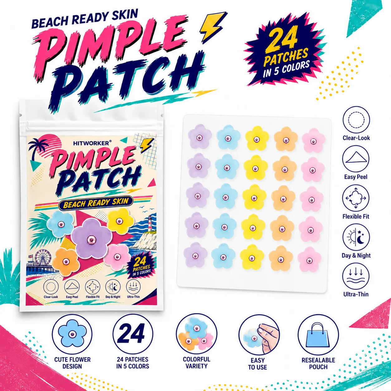Flower Hydrocolloid Spot Patches 50/125pcs – Cute Blemish Stickers