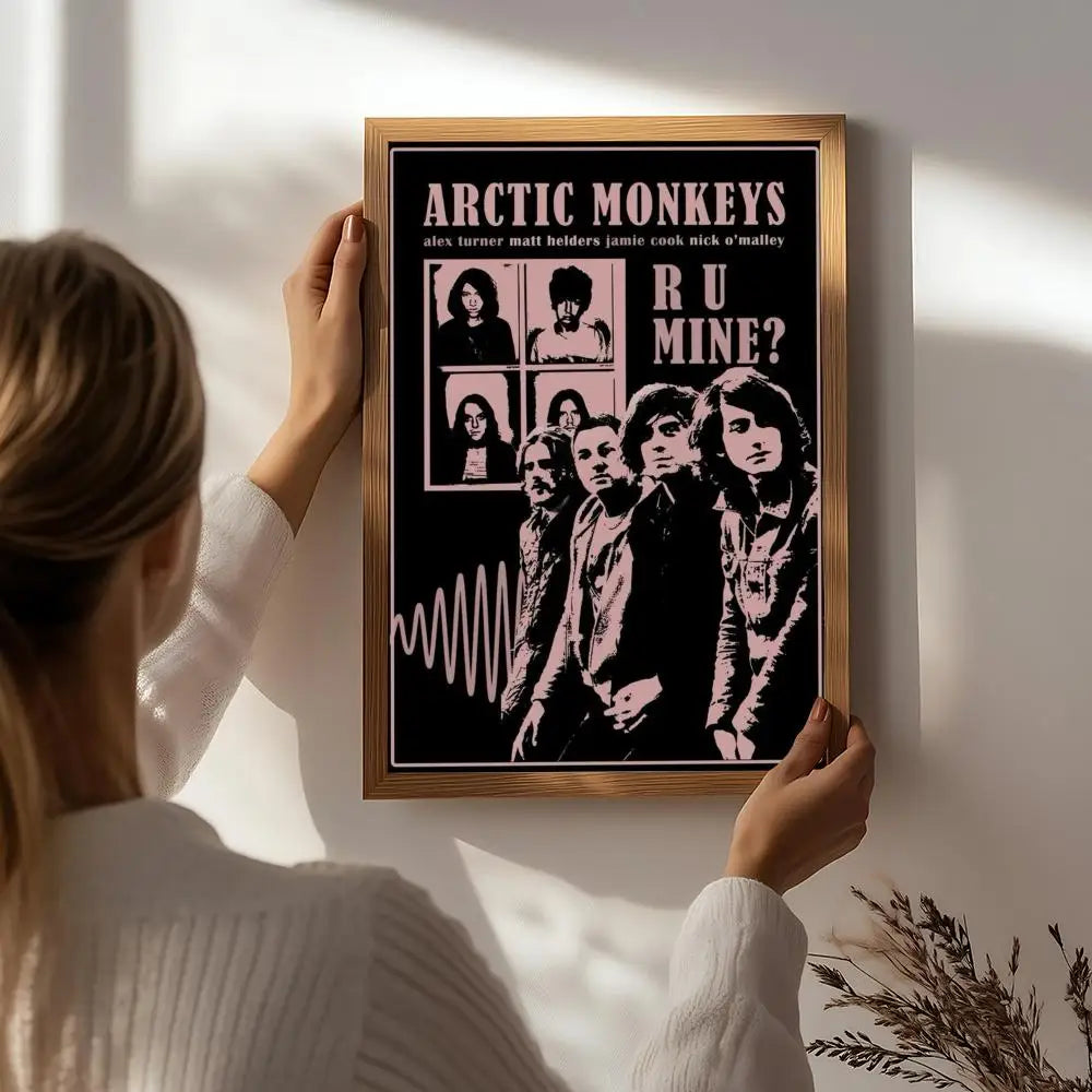 Band A-Arctic Monkeys Poster HD Self Adhesive Waterproof Wall Art Ideal for Home Office Dorm Bedroom Great Gift Peaceful Pleasures Health and Wellness White9 15X20cmNoframe