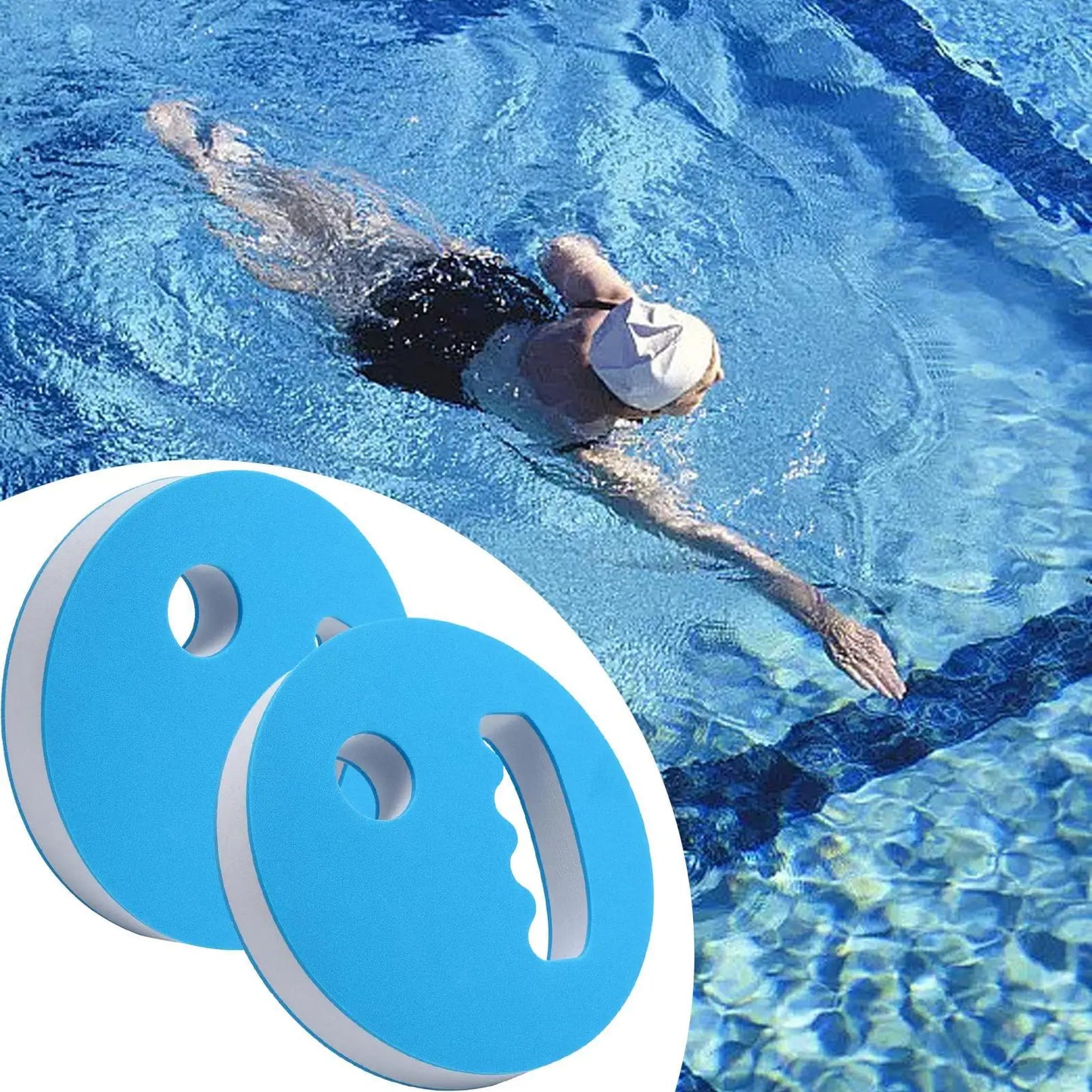 2-Pack EVA Foam Water Exercise Discs | Aqua Fitness Hand Paddles